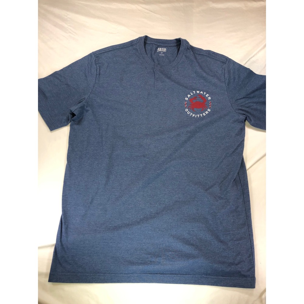 IZOD Saltwater Outfitters Mens Blue Heathered Crab Graphic T-Shirt LT Tall